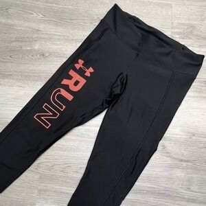 Under Armour HeatGear Black RUN Leggings Cropped Capri Womens M